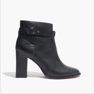 Madewell Sammie Chunky Heel Leather Booties Size 8